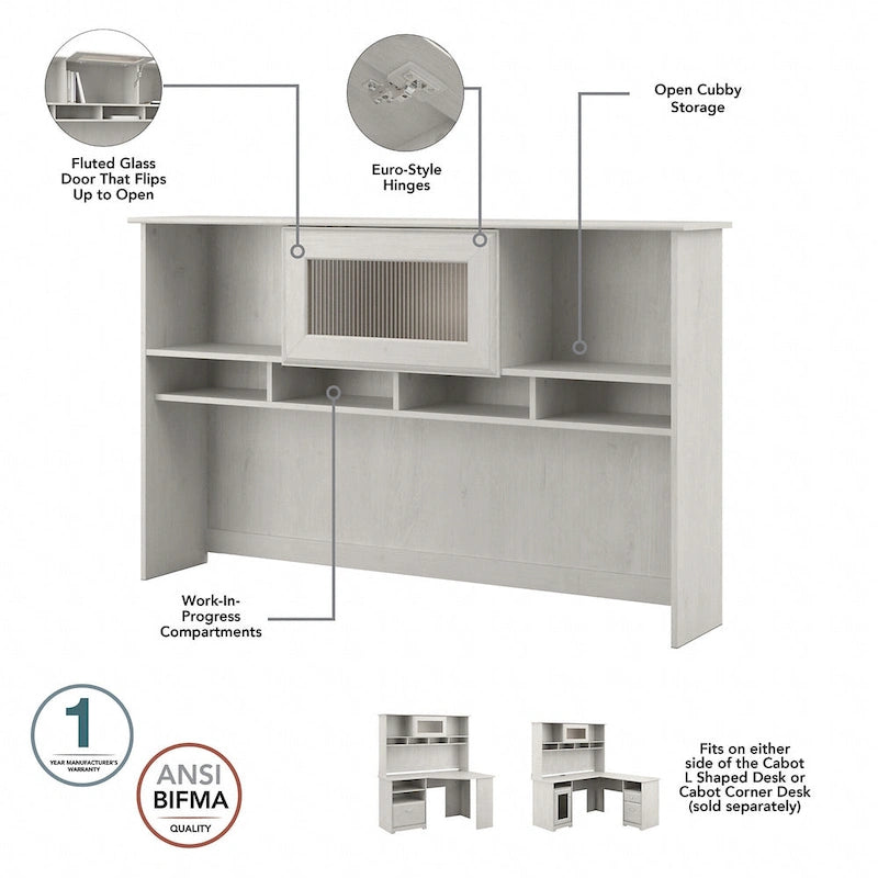 60W L-Desk with and 5 Shelf Bookcase by