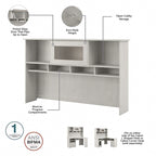 60W L-Desk with and 5 Shelf Bookcase by