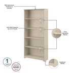 60W L-Desk with and 5 Shelf Bookcase by