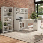 60W L-Desk with and 5 Shelf Bookcase by