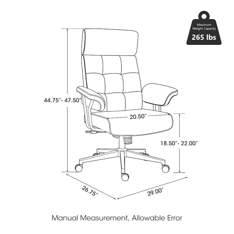 High- PU Leather Chair Height Adjustable
