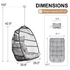 Indoor Luxury Hanging Chair Stand, 350 lbs Outdoor Chair with No Stand, Swing Chair Stand