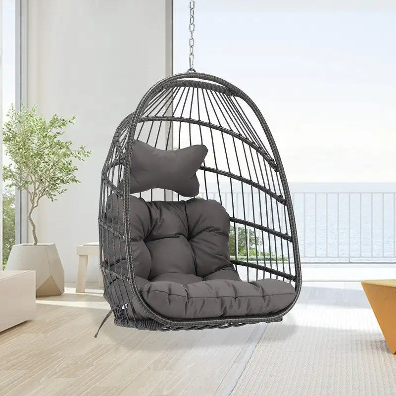 Indoor Luxury Hanging Chair Stand, 350 lbs Outdoor Chair with No Stand, Swing Chair Stand