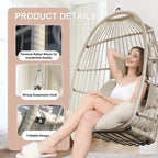 Indoor Luxury Hanging Chair Stand, 350 lbs Outdoor Chair with No Stand, Swing Chair Stand