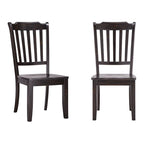 Slat Wood Dining Chairs ( 2)