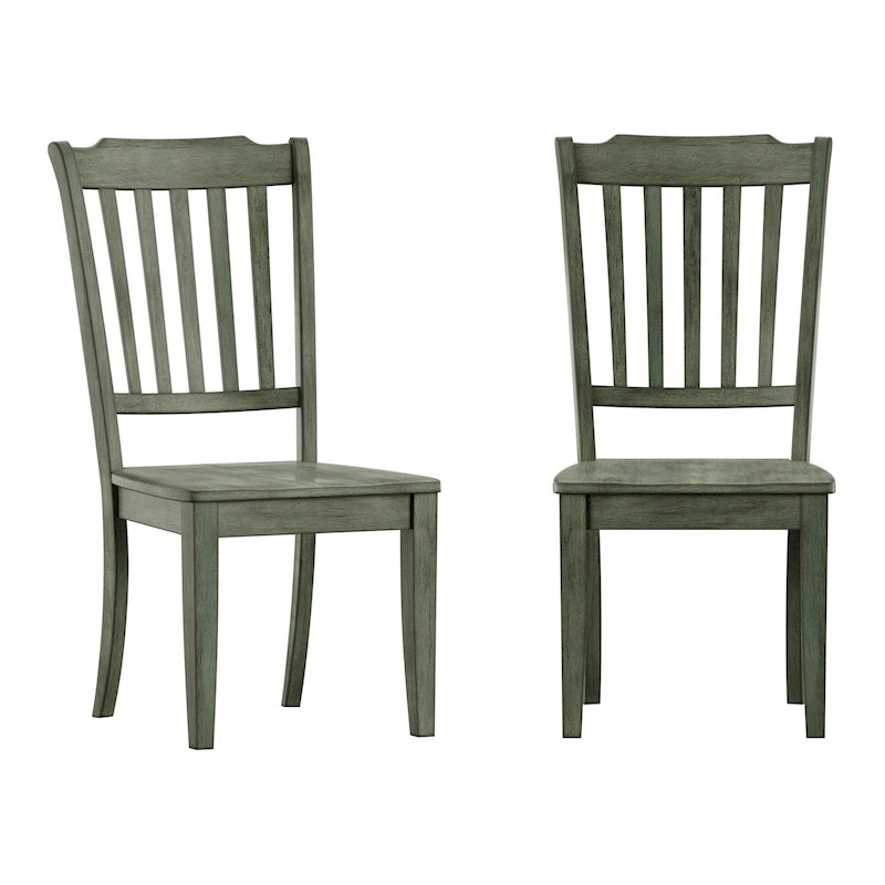 Slat Wood Dining Chairs ( 2)