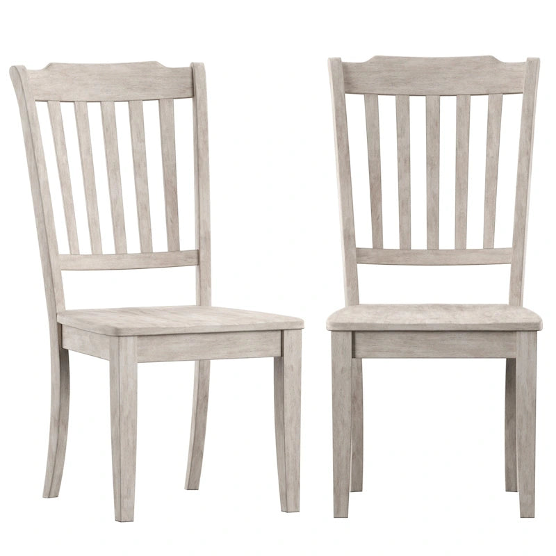 Slat Wood Dining Chairs ( 2)