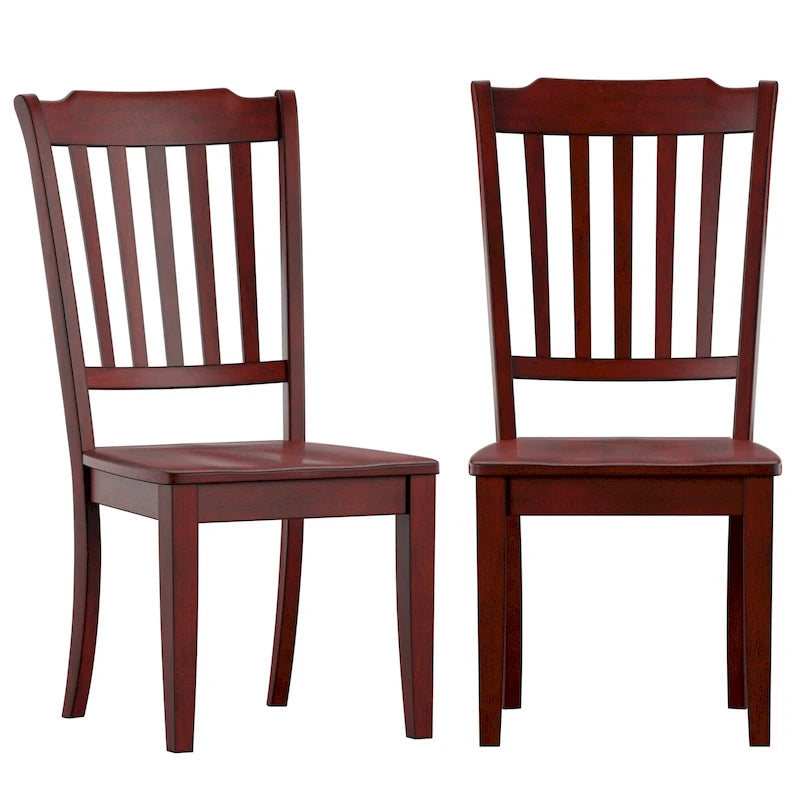 Slat Wood Dining Chairs ( 2)