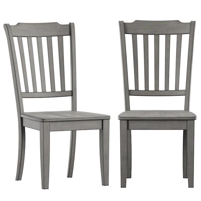 Slat Wood Dining Chairs ( 2)