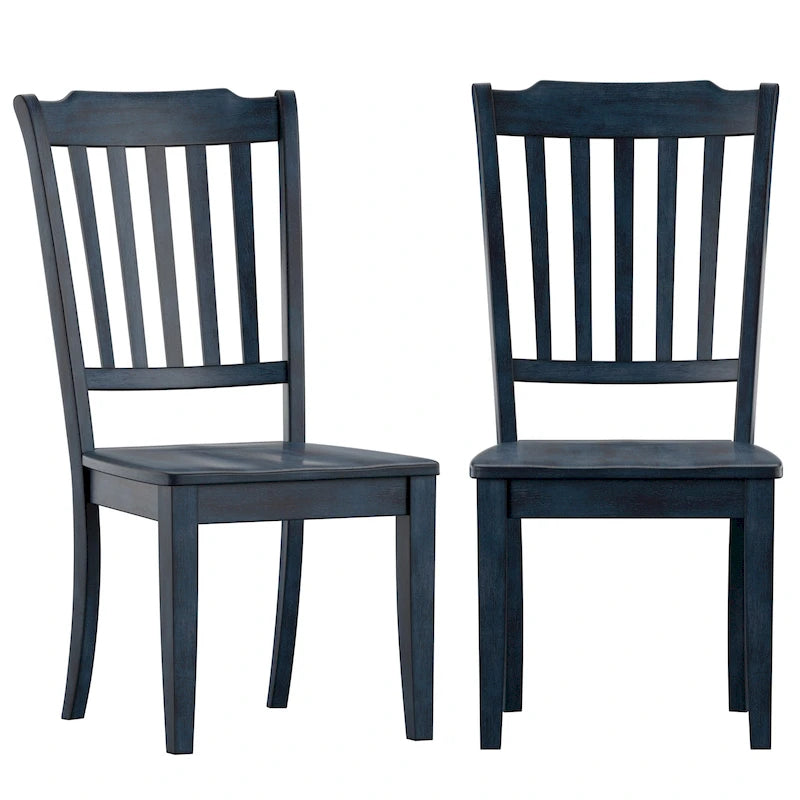 Slat Wood Dining Chairs ( 2)