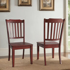 Slat Wood Dining Chairs ( 2)