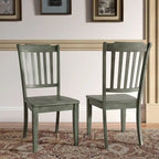 Slat Wood Dining Chairs ( 2)