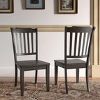 Slat Wood Dining Chairs ( 2)
