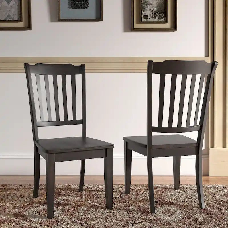 Slat Wood Dining Chairs ( 2)