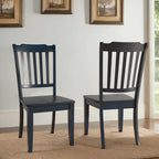 Slat Wood Dining Chairs ( 2)