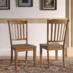 Slat Wood Dining Chairs ( 2)