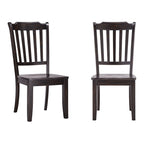 Slat Wood Dining Chairs ( 2)