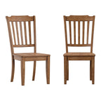 Slat Wood Dining Chairs ( 2)