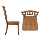 Slat Wood Dining Chairs ( 2)