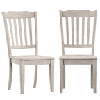 Slat Wood Dining Chairs ( 2)