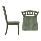 Slat Wood Dining Chairs ( 2)
