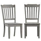 Slat Wood Dining Chairs ( 2)