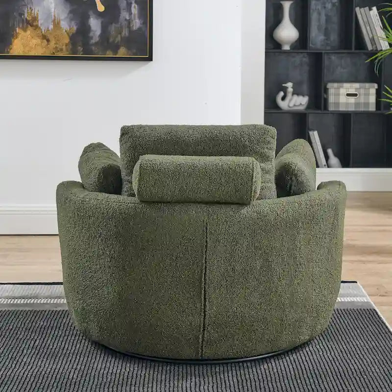 Cuddle Barrel Chair with moon storage ottoman