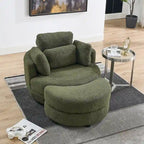 Cuddle Barrel Chair with moon storage ottoman
