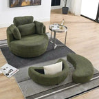 Cuddle Barrel Chair with moon storage ottoman