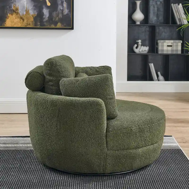 Cuddle Barrel Chair with moon storage ottoman