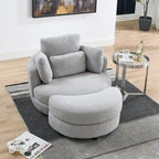 Cuddle Barrel Chair with moon storage ottoman