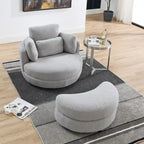 Cuddle Barrel Chair with moon storage ottoman