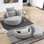 Cuddle Barrel Chair with moon storage ottoman
