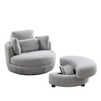 Cuddle Barrel Chair with moon storage ottoman