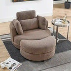 Cuddle Barrel Chair with moon storage ottoman