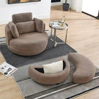 Cuddle Barrel Chair with moon storage ottoman