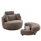 Cuddle Barrel Chair with moon storage ottoman