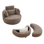 Cuddle Barrel Chair with moon storage ottoman