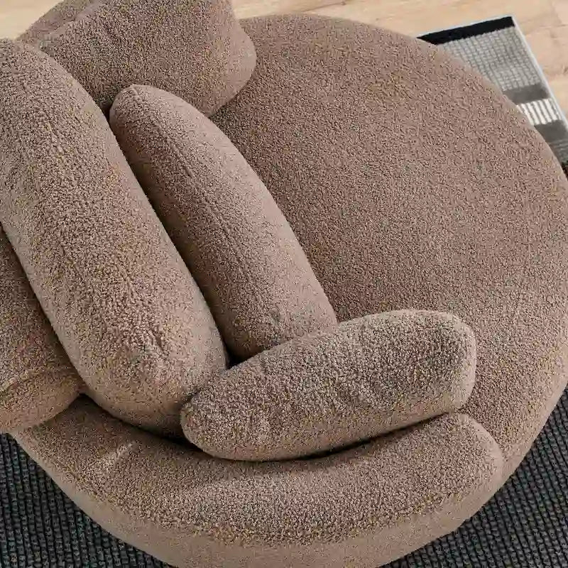 Cuddle Barrel Chair with moon storage ottoman