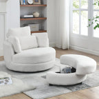 Cuddle Barrel Chair with moon storage ottoman