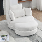 Cuddle Barrel Chair with moon storage ottoman