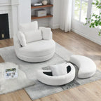 Cuddle Barrel Chair with moon storage ottoman