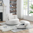 Cuddle Barrel Chair with moon storage ottoman