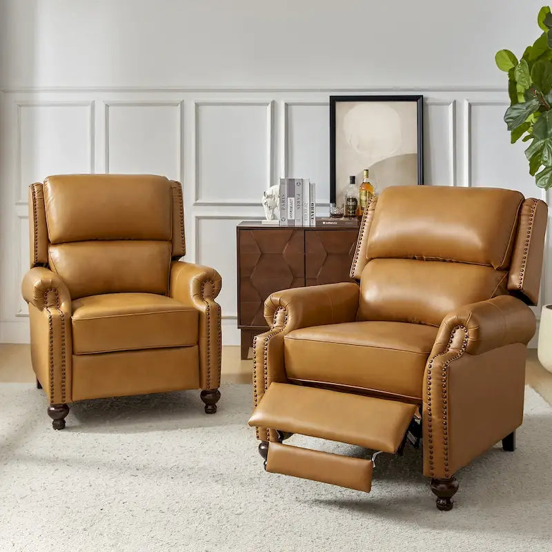 Mid-Century Modern Leather Recliner Nail Trim 2 by