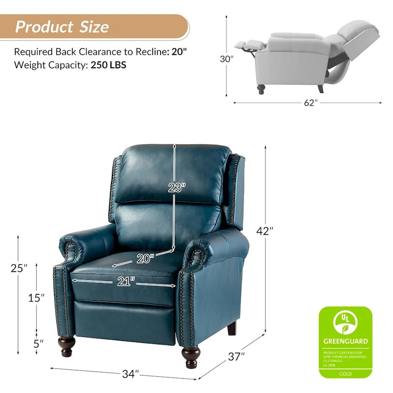 Mid-Century Modern Leather Recliner Nail Trim 2 by