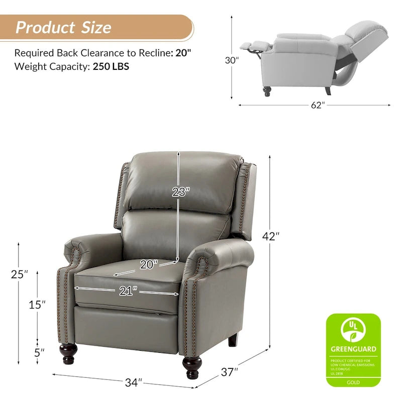 Mid-Century Modern Leather Recliner Nail Trim 2 by