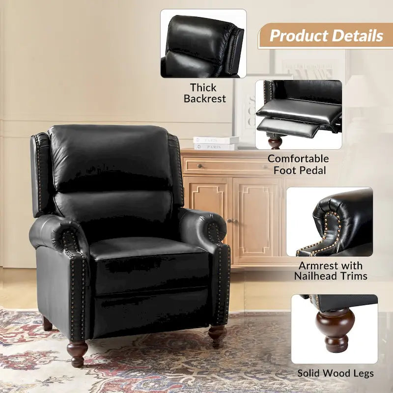 Mid-Century Modern Leather Recliner Nail Trim 2 by