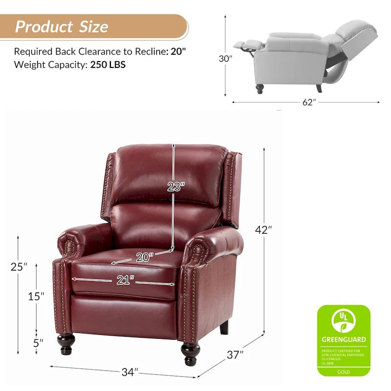 Mid-Century Modern Leather Recliner Nail Trim 2 by