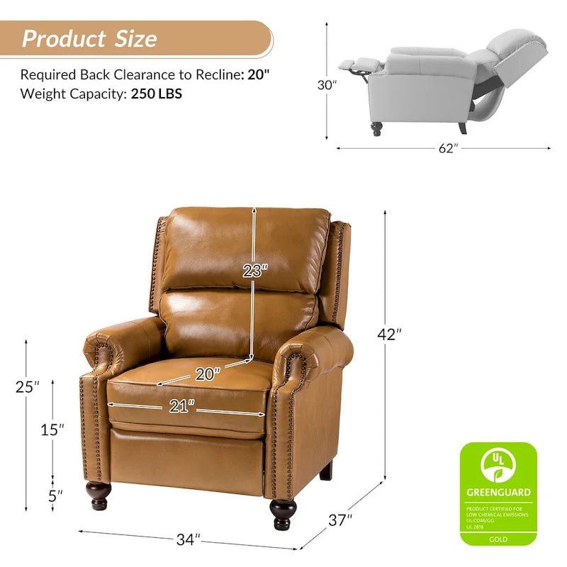 Mid-Century Modern Leather Recliner Nail Trim 2 by