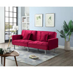 75.6 Lovely Velvet Convertible Sleeper Sofa Bed Seats